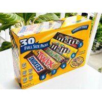Kẹo socola M&M hộp 30 packs full size - M&M MARS CHOCOLATE VARIETY PACK