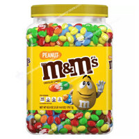 Kẹo Socola Sữa Nhân Đậu Phộng M&M's Milk Chocolate Peanut Candy, Bulk Jar, Hộp 1757.7g (3 Lb. 14 Oz.) 62 Oz.