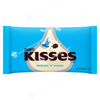 Kẹo Socola Trắng Với Vụn Bánh Quy HERSHEY'S KISSES Cookies N Crème, Túi 315g (11.1 Oz.)