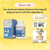Kẹo sữa bò non Vitatree Colostrum hỗ trợ tăng đề kháng cho bé từ 2 tuổi 100v nhập khẩu Úc