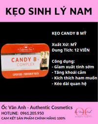 KẸO TĂNG CƯỜNG SINH LÝ NAM GIỚI CANDY B+ CHÍNH HÃNG 12 VIÊN/HỘP CÓ TEM VÀNG
