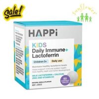 Kẹo tăng đề kháng Happi Kids Daily Immune + Lactoferrin 60 Viên của Úc