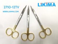 Kéo thẳng Goldman Fox 12cm, TC tip, cán vàng – 2710-12TV Likima