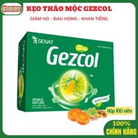 Kẹo thảo mộc Gezcol Hộp 100 viên Hỗ trợ giảm ho, giảm đau họng
