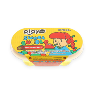 Kẹo thổi bong bóng Play More Sweet Bubble vị chanh dây - hộp 40g