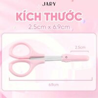 Kéo Tỉa Mày, Cắt Lông Mi Jary Eyebrow Scissors Màu Hồng [Hàng Cty - Free VAT]