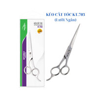 Kéo tỉa tóc Kềm Nghĩa KT703 16,8cm kèm bao da (Lưỡi Ngắn) kéo cắt tóc thép không gỉ
