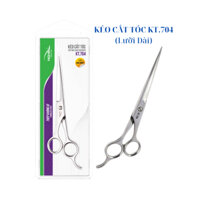 Kéo tỉa tóc Kềm Nghĩa KT704 18,5cm kèm bao da (Lưỡi Dài) kéo cắt tóc thép không gỉ