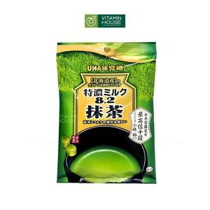 Kẹo trà xanh nhân sữa 8.2 UHA Nhật 84G