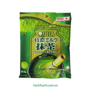 Kẹo trà xanh nhân sữa 8.2 UHA Nhật 84G