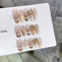 [Keo tự làm thủ công] móng tay nhân tạo hình bướm Giấc Mơ pha lê mắt mèo Miếng dán móng giả ấn trên móng có thể tái sử dụng