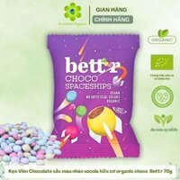 Kẹo viên chocolate socola sắc màu nhân socola hữu cơ organic choco tuyệt ngon Bett'r 70g