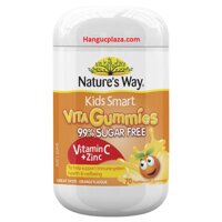Kẹo Vitamin Nature’s Way Kids Smart Vita Gummies Vitamin C + Zinc Sugar Free – 70 Viên