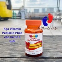 Kẹo Vitamin tổng hợp Pediakid Gommes Pháp cho bé từ 3 tuổi, kẹo gôm multivitamin tăng đề kháng vitc