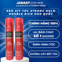 Keo xịt tóc DOUBLE RICH Hair Spray Hold Strong chính hãng tạo kiểu, giữ nếp, tạo độ phồng cho tóc 170ml