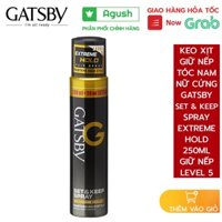 Keo xịt tóc nam nữ thơm tạo kiểu cứng giữ nếp lâu chính hãng Gatsby Hair Spray Extreme Hold chai 250ml không bết dính