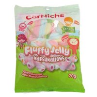 Kẹo xốp marshmallow Corniche Fluffy Jelly hương trái cây gói 70g (từ 3 tuổi)
