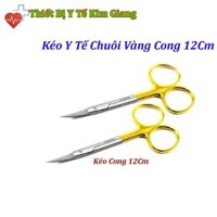 Kéo Y Tế Chuôi Vàng Pakistan Kéo Cong 12Cm - Kéo Cắt Chỉ