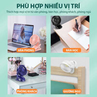 Kẹp Bàn ĐIện Xoay 360 độ Pin Sạc Dung Lượng Lớn, Quạt Mini Tích Hợp Đèn Ngủ Cao C