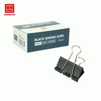 Kẹp bướm, kẹp giấy đen Hồng Hà 32mm 6635 hộp 12 chiếc