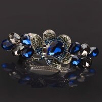 Kẹp (Cặp) Tóc Cao Cấp - Ghim Kẹp Tóc Nữ Đẹp Đính Đá Màu Xanh Navy - Mã KDD012