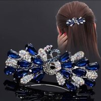 Kẹp (Cặp) Tóc Cao Cấp - Ghim Kẹp Tóc Nữ Đẹp Thiên Nga Đính Đá Màu Xanh Dương - KDD042