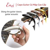 Kẹp capo guitar cá mập màu bạc mờ cho đàn guitar classic acoustic cao cấp Enzi