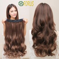 Kẹp dải 5 phím xoăn 50cm F701B FREESHIP tóc kẹp nửa đầu, tóc giả kẹp dải, kẹp dải tóc giả, tóc giả nữ - Đen