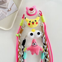 Kẹp Dây Điện Thoại Di Động Lưng Vỏ Kẹp Cô Gái Hoạt Hình Dây Đeo chéo Nhật Bản Hàn Quốc ins Lưng Kẹp Dây Điện Thoại Di Động Dây