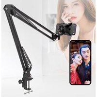 Kẹp điện thoại đầu giường Giá đỡ điện thoại gắn bàn làm việc xoay 360 điều chỉnh chiều cao dùng xem video giải trí