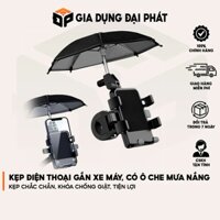 Kẹp Điện thoại Gắn Xe Máy, Có Ô Che Mưa Nắng, Kẹp Chắc Chắn, Khóa Chống Giật, Tiện Lợi