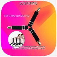 Kẹp ga giường kẹp cố định ga giường drap kẹp ga giường chống xô lệch (set 4 cái) - Louttaine