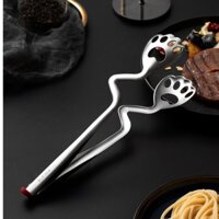 Kẹp gắp inox 304 nhám đa năng hình chân mèo dễ thương gắp mì gắp đá nướng thịt tiện dụng 26x5cm 130g