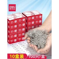 Kẹp giấy Deli kẹp giấy giấy tờ kẹp giấy màu kim cố định kim loại lớn nhỏ dấu trang văn phòng
