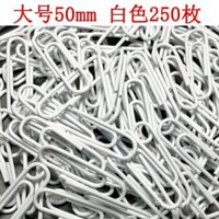 Kẹp Giấy Trắng 500 Miếng Kẹp Giấy Cong Kẹp Hình Chữ U Kẹp Chống Rỉ Xoay Kích Thước Trung Bình Lớn 50mm