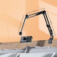 Kẹp ipad Kẹp điện thoại đầu giường 3 khúc xoay 360 hỗ trợ chụp ảnh, xem phim, làm việc giải trí