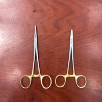 Kẹp kim y tế inox cán vàng