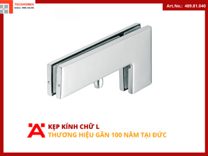 Kẹp kính chữ L inox mờ Hafele 489.81.040