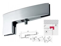 Kẹp kính chữa L dạng cong hafele 981.52.700, phụ kiện cửa kính cường lực vvp, phụ kiện vvp thái lan