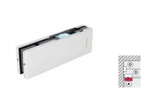 Kẹp kính trên Hafele inox mờ 120kg 981.50.020