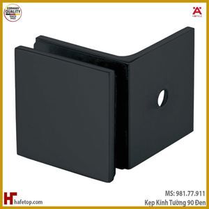 Kẹp kính tường 90độ có đế đen mờ Hafele 981.77.911