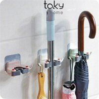 Kẹp Móc Dán Tường Treo Cây Lau Nhà, Cán Chổi Gắn Tường, Chắc Chắn, Tiện Lợi Cho Mọi Nhà - TakyHome 4029