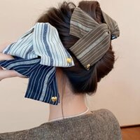 Kẹp Móng Vuốt Lớn Phong Cách Retro Cho Nữ, Kẹp Tóc Tam Giác Sọc Chất Lượng Cao, Kẹp Cá Mập Cho Lưng Đầu, Phụ Kiện Tóc Thời Trang