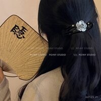 Kẹp ngoạm Hoa thủy mặc nguyên bản, kẹp chữ cao cấp khí chất đơn giản dễ phối đồ, kẹp tóc sau đầu, phụ kiện tóc