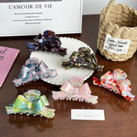 Kẹp nơ Acetate lớn kẹp cá mập đa năng phong cách Hàn Quốc kẹp tóc đuôi ngựa updo cao cấp kẹp tóc đồ trang trí tóc