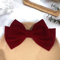 Kẹp nơ nhung bản lớn 16cm xinh xắn - Đỏ