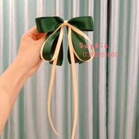 Kẹp nơ SOPHIE Kẹp tóc nơ ruy băng tua rua tiểu thư - kẹp nơ nửa đầu  - 03