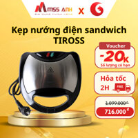 Kẹp nướng điện sandwich 4 in 1 TIROSS TS513 công suất 750W, máy kẹp bánh mì sandwich Bảo hành chính hãng 12 tháng