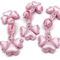 Kẹp nút bằng dây đồng cho trang phục truyền thống, kẹp trái tim ba lá cải tiến cho Qipao, kẹp nút ngọc trai, chèn bông, nút tấm màu sắc dệt tay