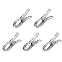 Kẹp Phơi Quần Áo Chăn Mền Inox Chống Gió - Combo 5 kẹp 9cm miệng lớn